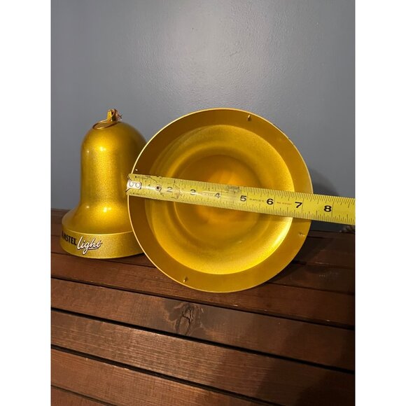 Vintage Amstel Light Metallic Gold Giant Plastic Bell Ornament Set of 2 RARE - Picture 9 of 9
